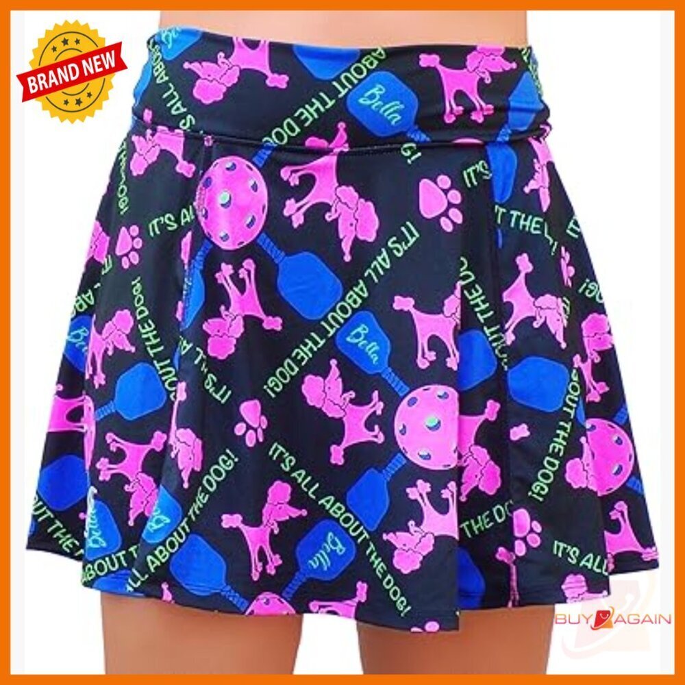 Lightweight A-Line Athletic Skort with Built-in Shorts and Pockets - Picture 1 of 4